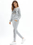 Women's Casual Activewear Set - Geometric / Letter Gray M - menochic